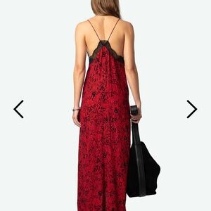 Zadig & Voltaire Red Slip Dress Spaghetti Strap Backless